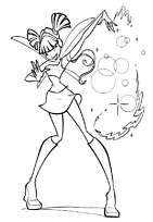 coloriage winx lance un sortilege